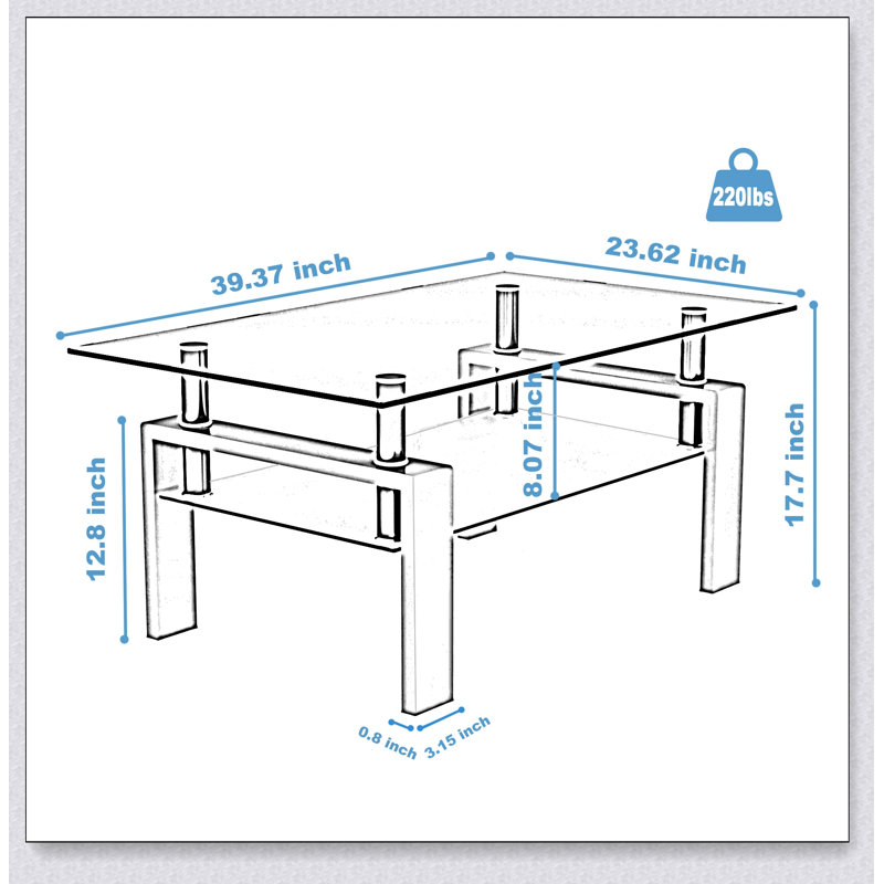 Table basse ronde avec plateau en fer