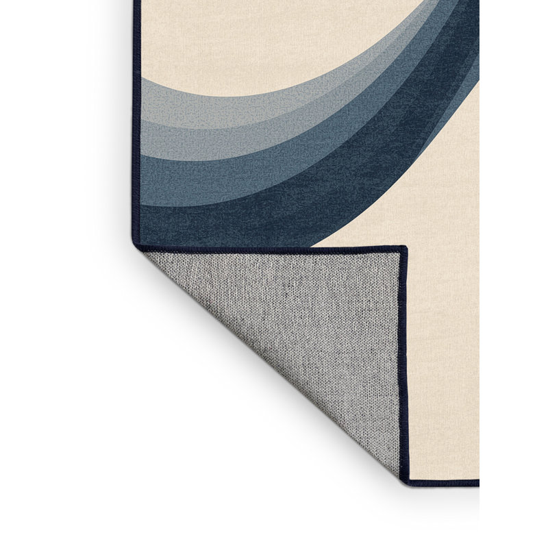 Tapis beige lavable à la machine à motif de symboles infinis Paizley, 8 x 12