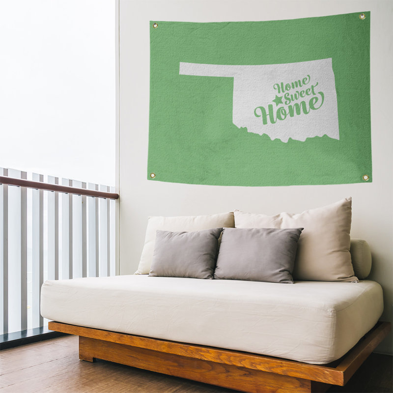 Tapisserie murale oklahoma de ville pour la maison, H 26 po x l 36 po, Vert