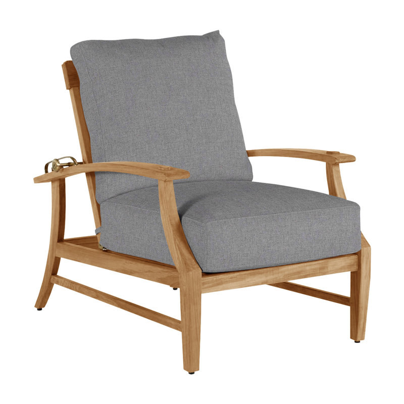 Fauteuil inclinable extérieur Croquet, Teck naturel, Welt, Verona brume