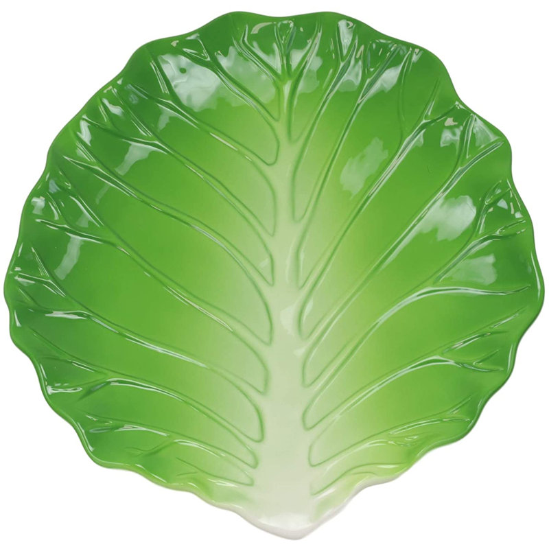 Assiette plate de cuisine en feuille de bain fraîche à la présentation gourmet Josephson, Vert