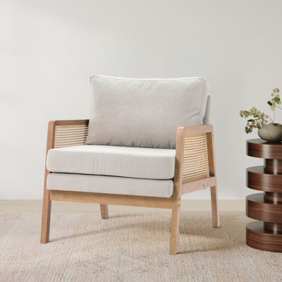Wood Frame Upholstered Armchair Accent Chair