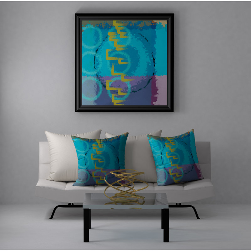 Abstract Reversible Throw Pillow, 24" H x 24" W