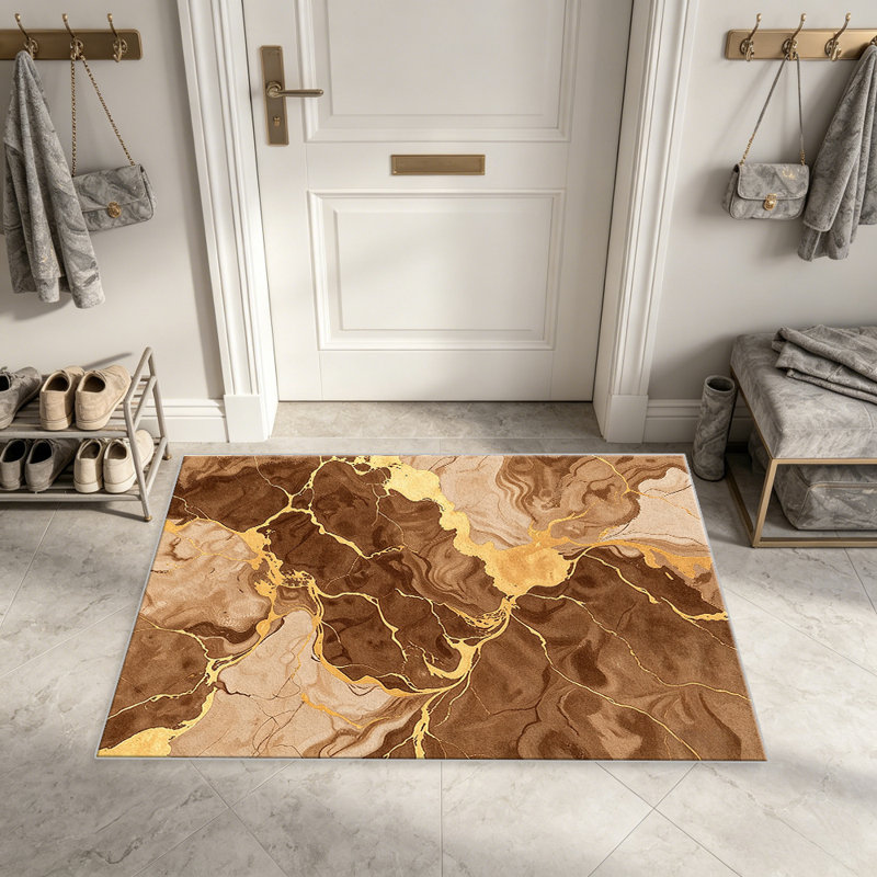 Brown Marble   area rugs for Living Room, Soft and Comfortable, Suitable for all seasons, easy to maintain, machine washable Indoor floor mat, Under Table Farmhouse suitable for Bedroom, Dining Room, Study,  Balcony, Home Decor Patio