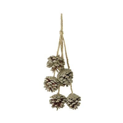 Hanging Gold Fir Cones Bunch