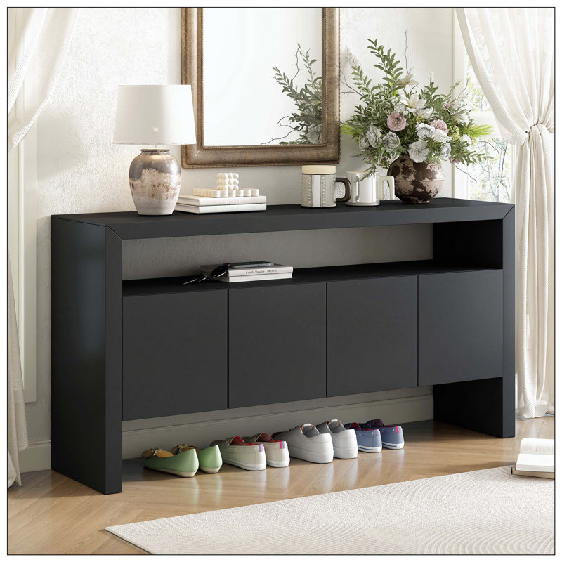 Buffet buffet avec portes, Noir