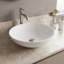Lavabo de salle de bain à vasque ronde fait à la main blanc mat L 16 po x l 16 po x H 5 po Lotus