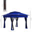 Auvent escamotable 11 pi x 11 pi, abri de patio extérieur avec filet amovible, tente instantanée, auvent de jardin bleu, pavillon de jardin