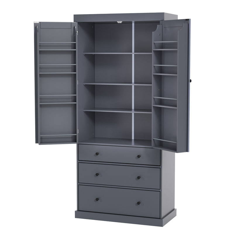 Armoire de rangement 77 po Farmhouse, Gray