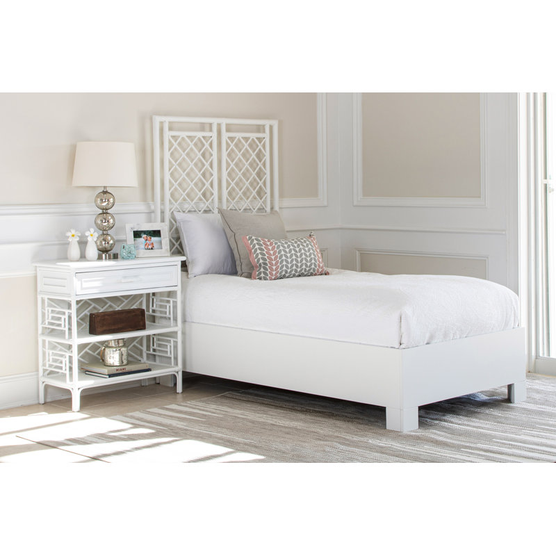 X & Diamond Low Profile Platform Bed, Black, Queen