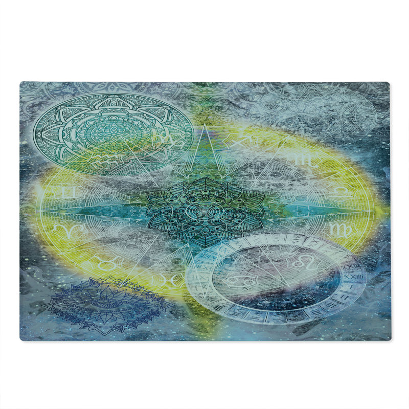 Ambesonne Mandala Cutting Board Large Size Geometry Element Multicolor