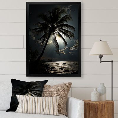" Palm Tree Moonlight Ebony Evening "