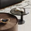 Table basse ronde en chêne et acier-105342328