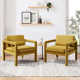 Brennyn Upholstered Velvet Accent Armchair Set of 2