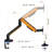 ARES WING Single Monitor Arm Desk Mount RGB Light