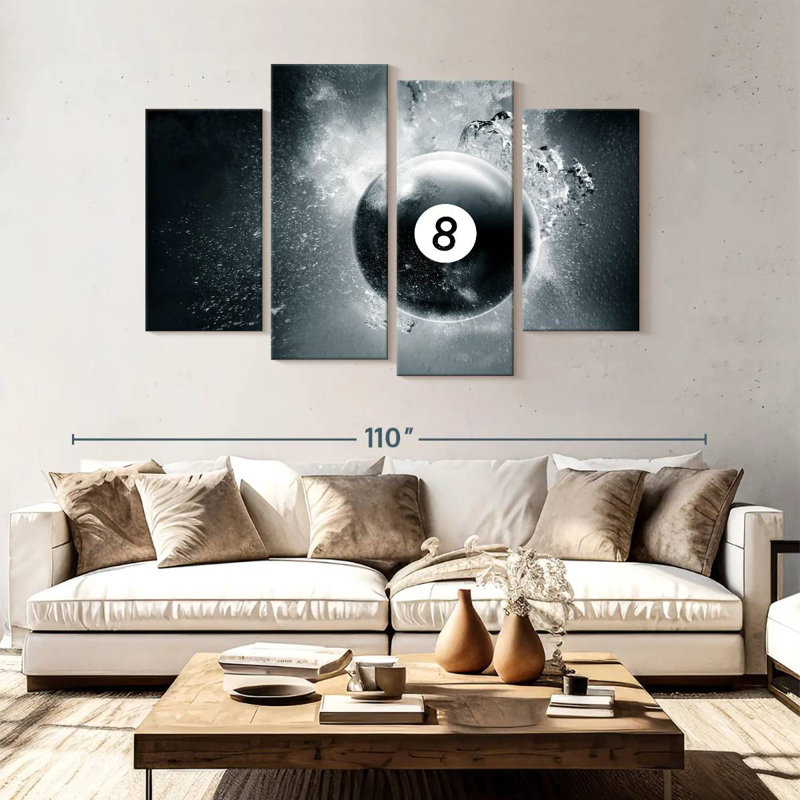 Goutte d'eau Senne Eight Ball, H 54 po x l 84 po