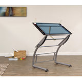 Cournoyer Glass Top Drafting Table