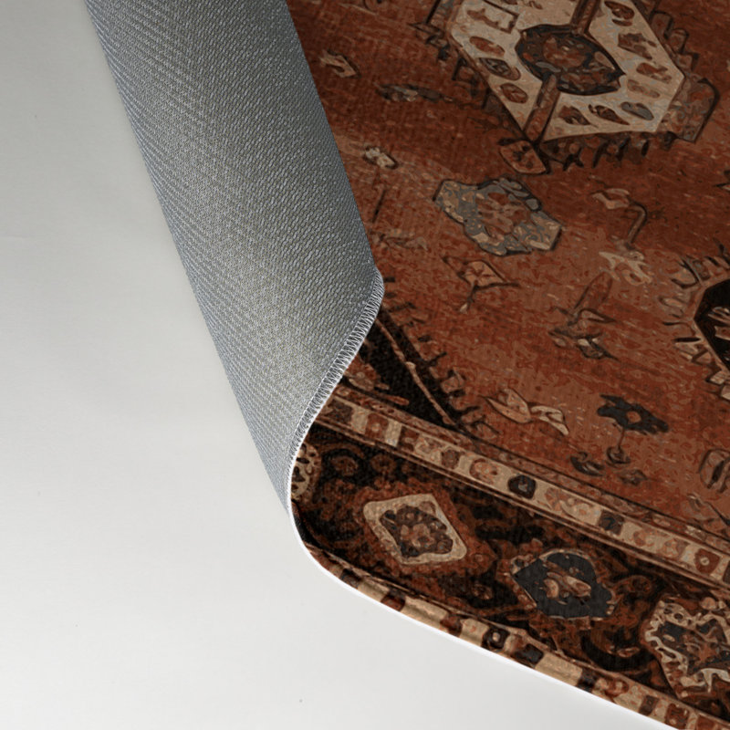 Tapis d'intérieur et d'extérieur brun Persian, Rectangle 9 pi x 12 pi
