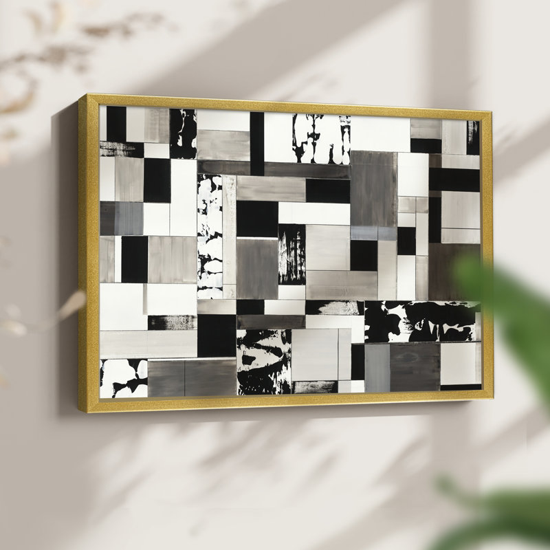 Rectangularity -Framed Print - Restickable, Gold, 8" H x 10" W