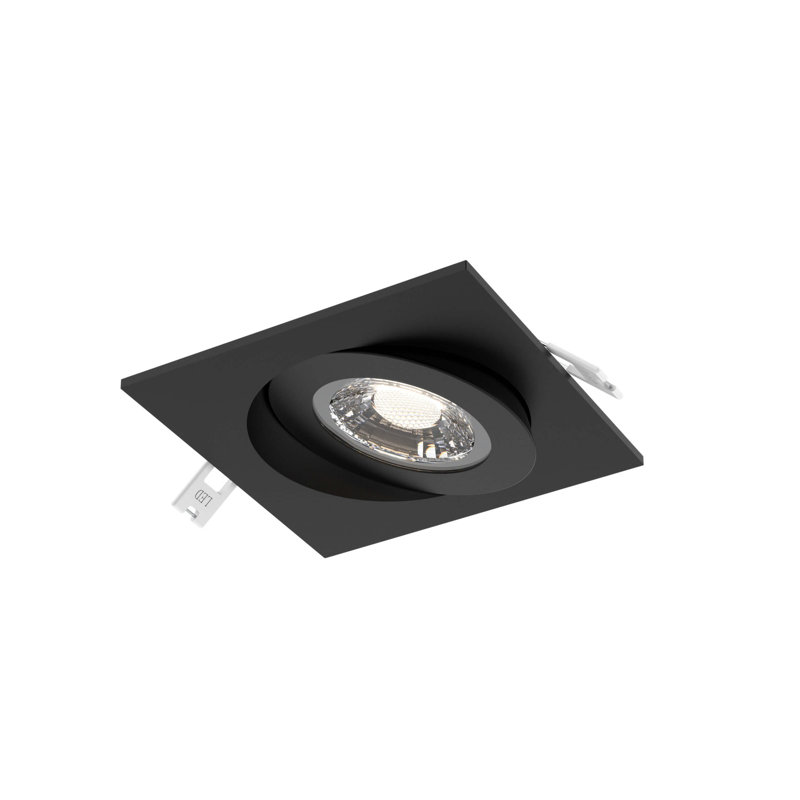 Ensemble d'éclairage encastré à DEL réglable sans température réglable de 4 po à température de couleur Pivot, Noir