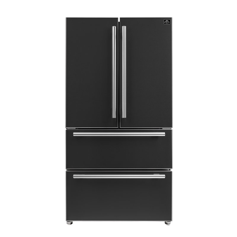 Forno Espresso Moena 36-inch French Door Refrigerator, 19.2 cu.ft with Ice Maker, Black