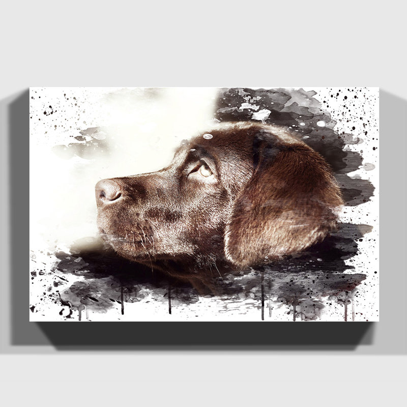 Chocolate Labrador Dog - Wall Art, 70cm H x 100cm W, Wrapped Canvas
