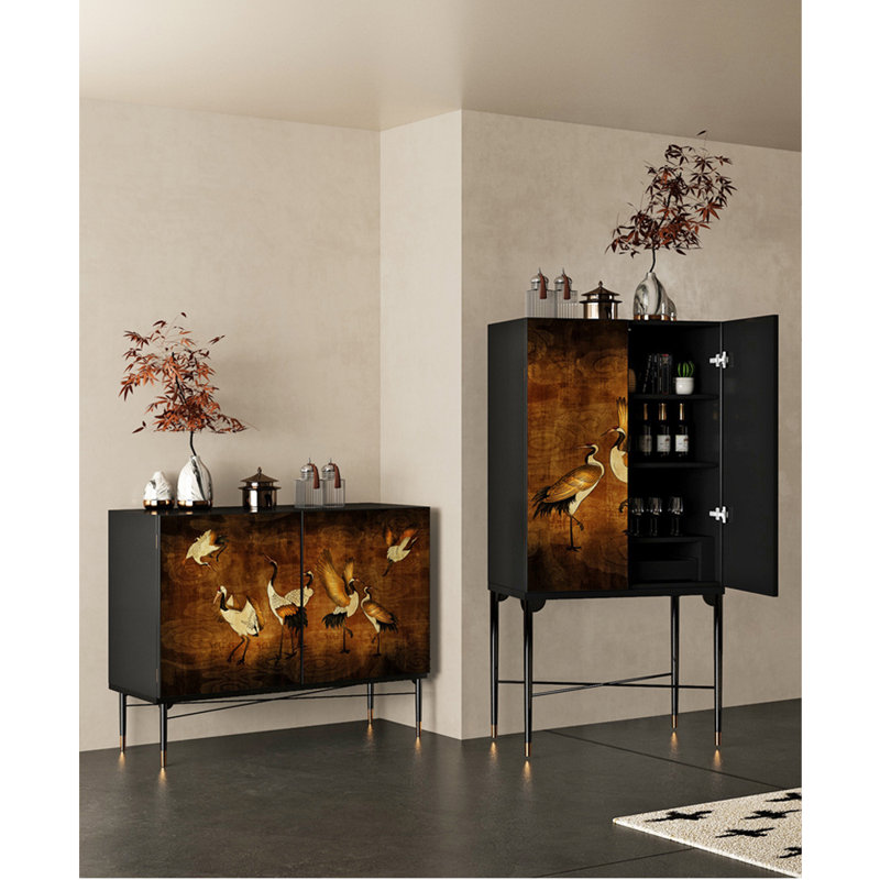 Painted Crane Bookcase