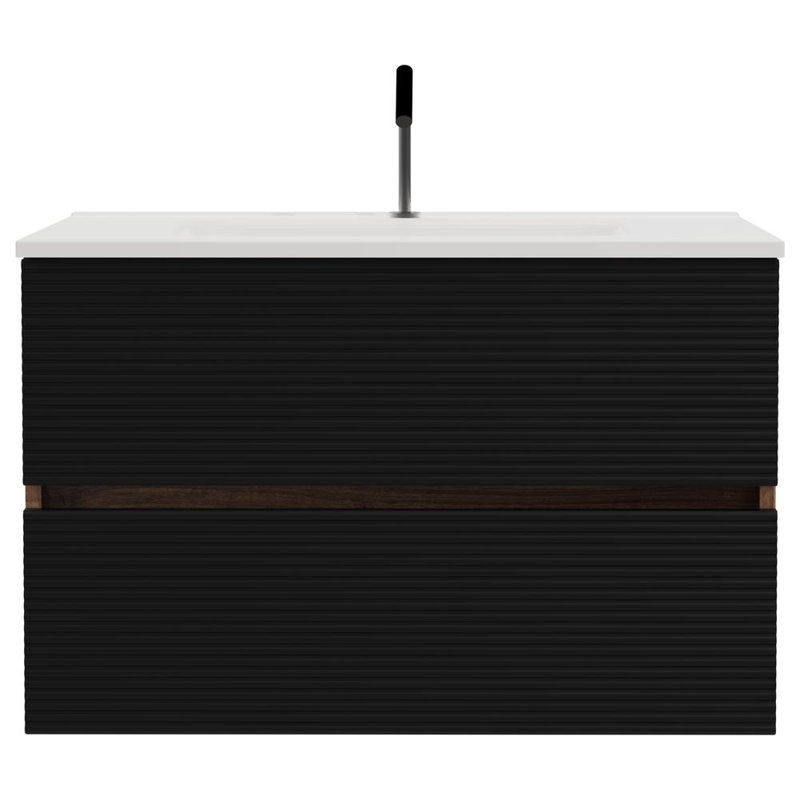 Bathroom Vanity with Sink (Black+ Brown)