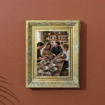 5" x 7" Antique Gold 3 PCS Refined Picture Frame for Memory Display