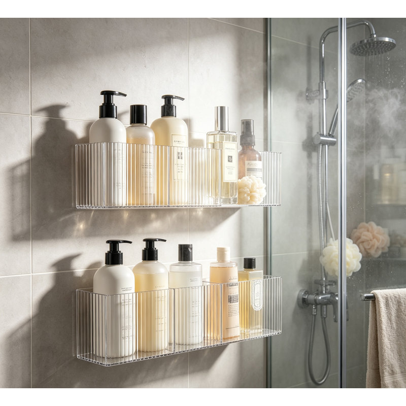 Ensemble de 2 tablettes étroites pour salle de bain Slim