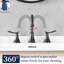 Robinet de lavabo de salle de bain espacé de 8 pouces en bronze huilé - Bec pivotant 360 ° à 3 trous, 2 lavabos avec bonde escamotable et tuyaux d'alimentation en eau 8 "-129471740