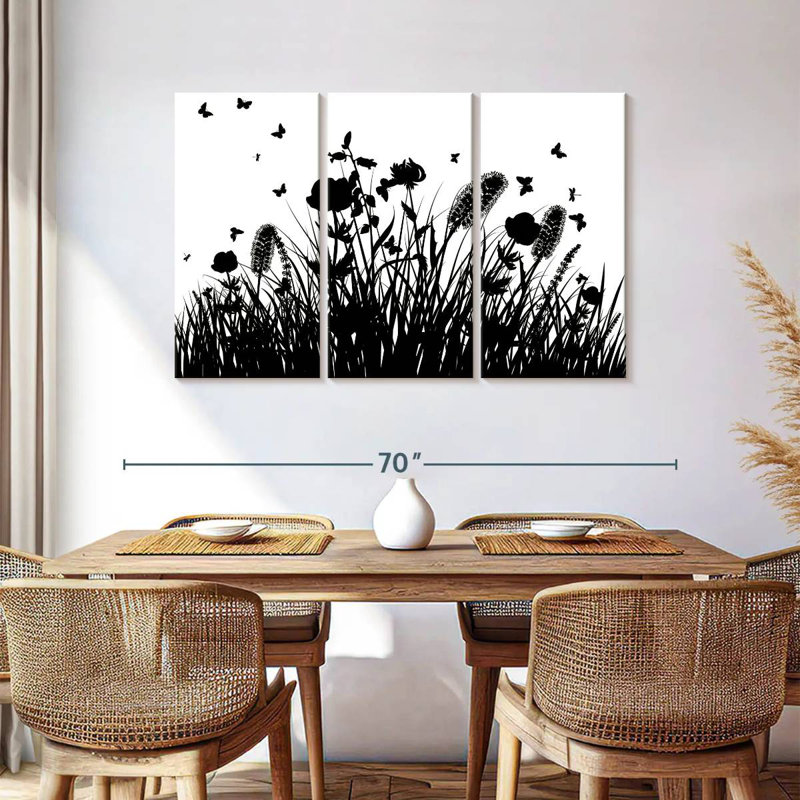 Herbe noire et blanche Harnek, H 36 po x l 57 po