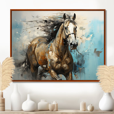 Cheval galopant fantaisiste - cheval, art mural