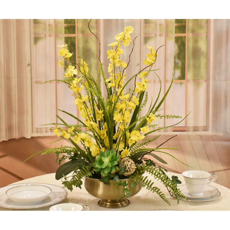 Faux Silk Orchid Arrangement in Vase