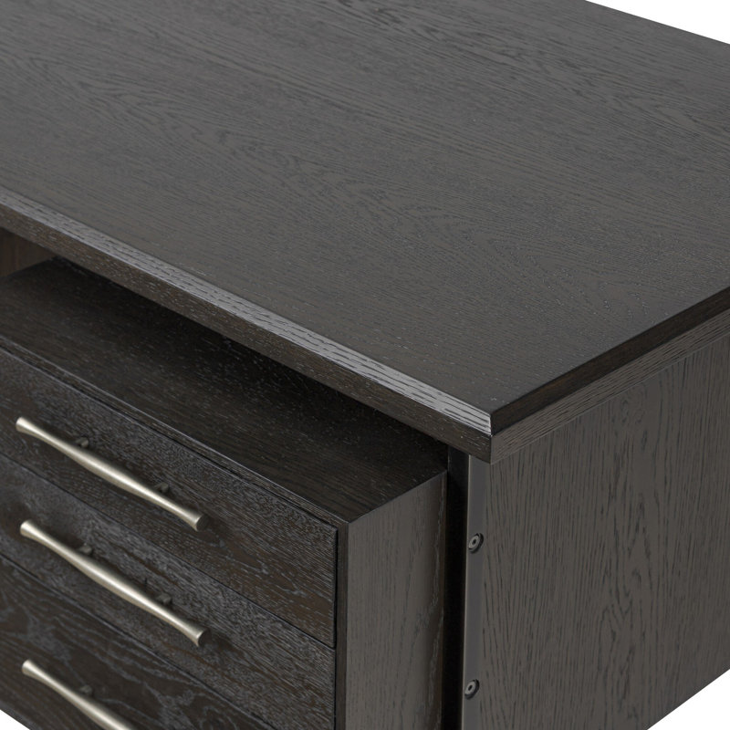 Bina Computer Desk, Charcoal Oak/Black