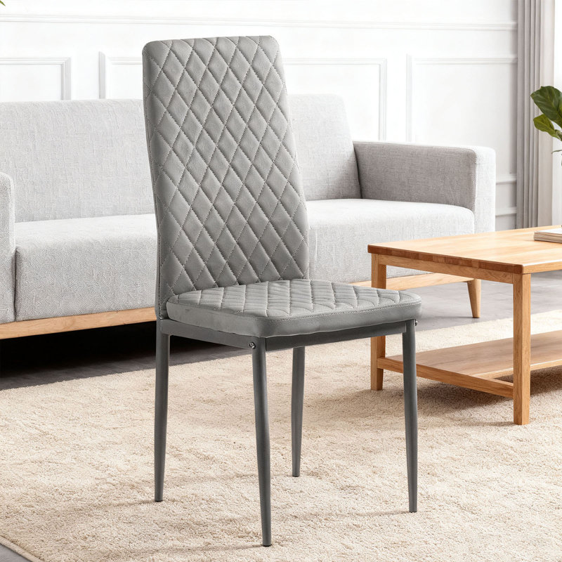 Ensemble de chaises rembourrées en cuir d'unité centrale Modern (6 paquets) gris, 6