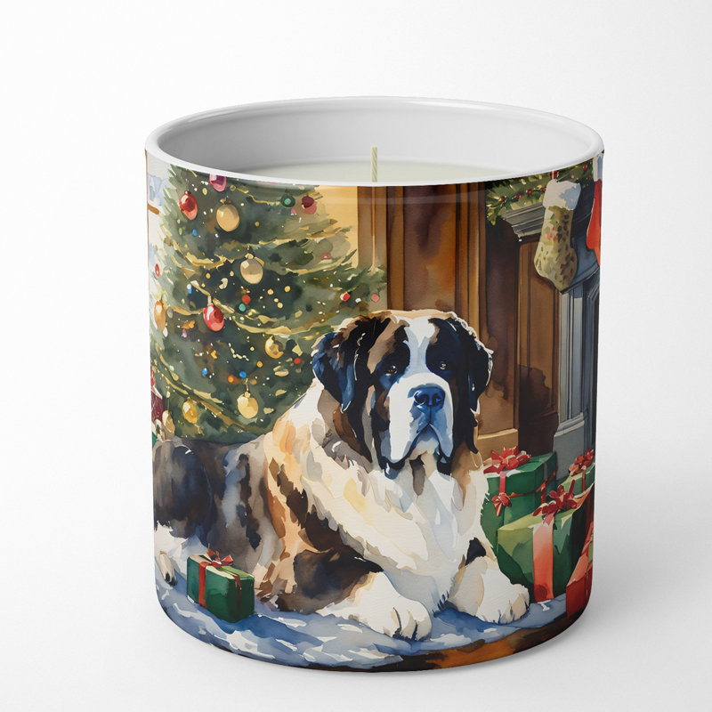 Bougie de Noël parfumée avec support en céramique