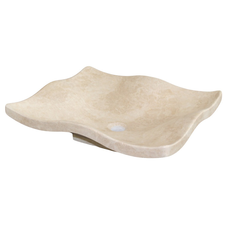 TashMart Flower Petal 17.5'' Stone Rectangular Bathroom Sink