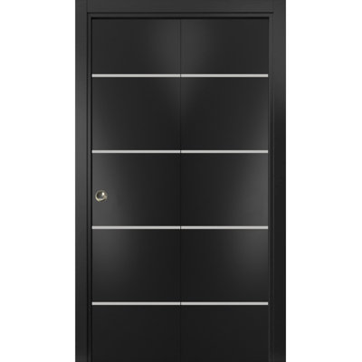 Solid + Manufactured Wood Paneled without Installation Hardware Kit Bi-Fold Door