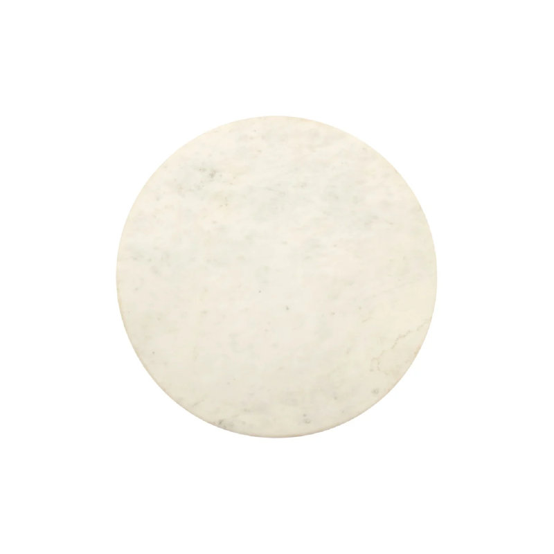 Marble Top End Table, White