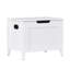 Wooden Storage Bench with Upholstered Cushion, 60cm Lift-Top Storage Chest with Safety Hinges, Entryway Shoe Bench & Toy Box for Bedroom Living Room Kids Room, White