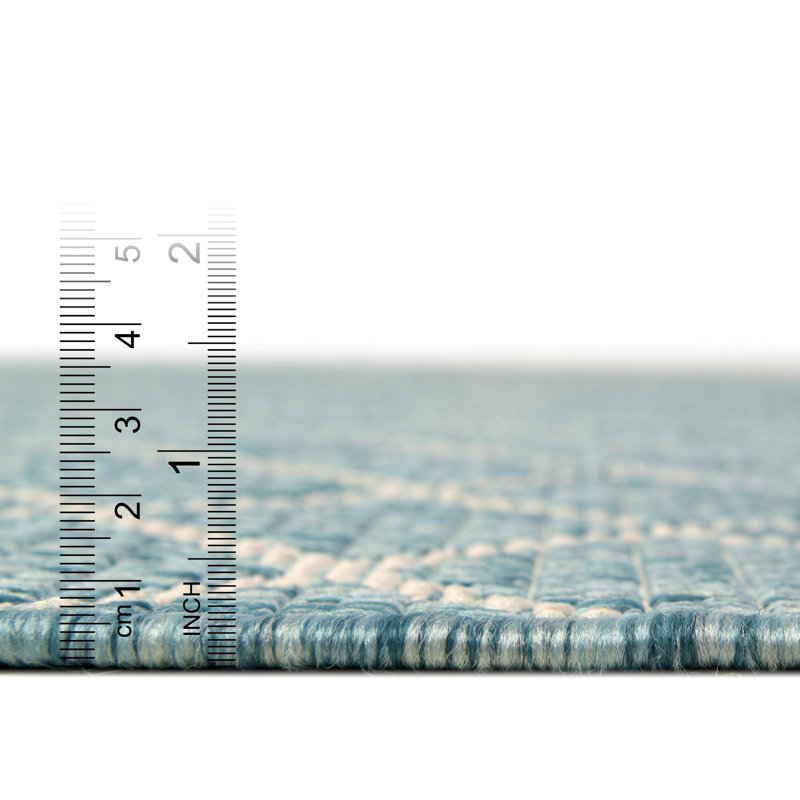 Tapis d'extérieur à treillis léger Aqua_Unique, Rectangle 4 pi x 6 pi
