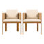 Ensemble de 2 chaises d'extérieur en bois d'acacia avec poignées en corde brunes-805811272