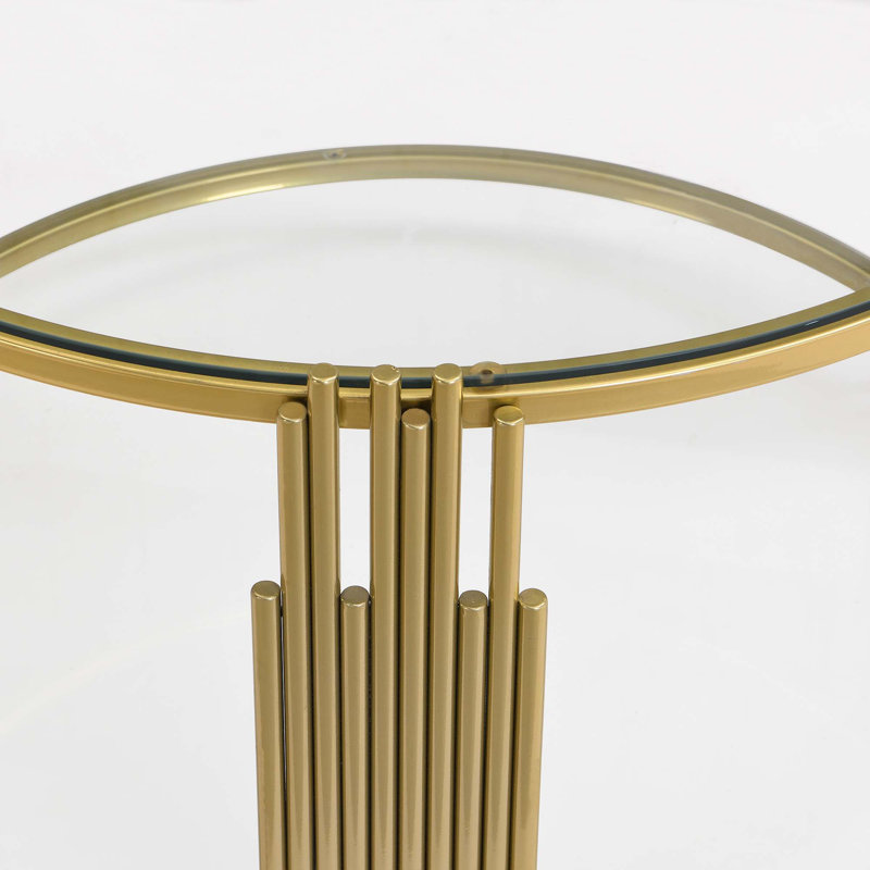 Table basse moderne en verre 31,5 po, Transparent