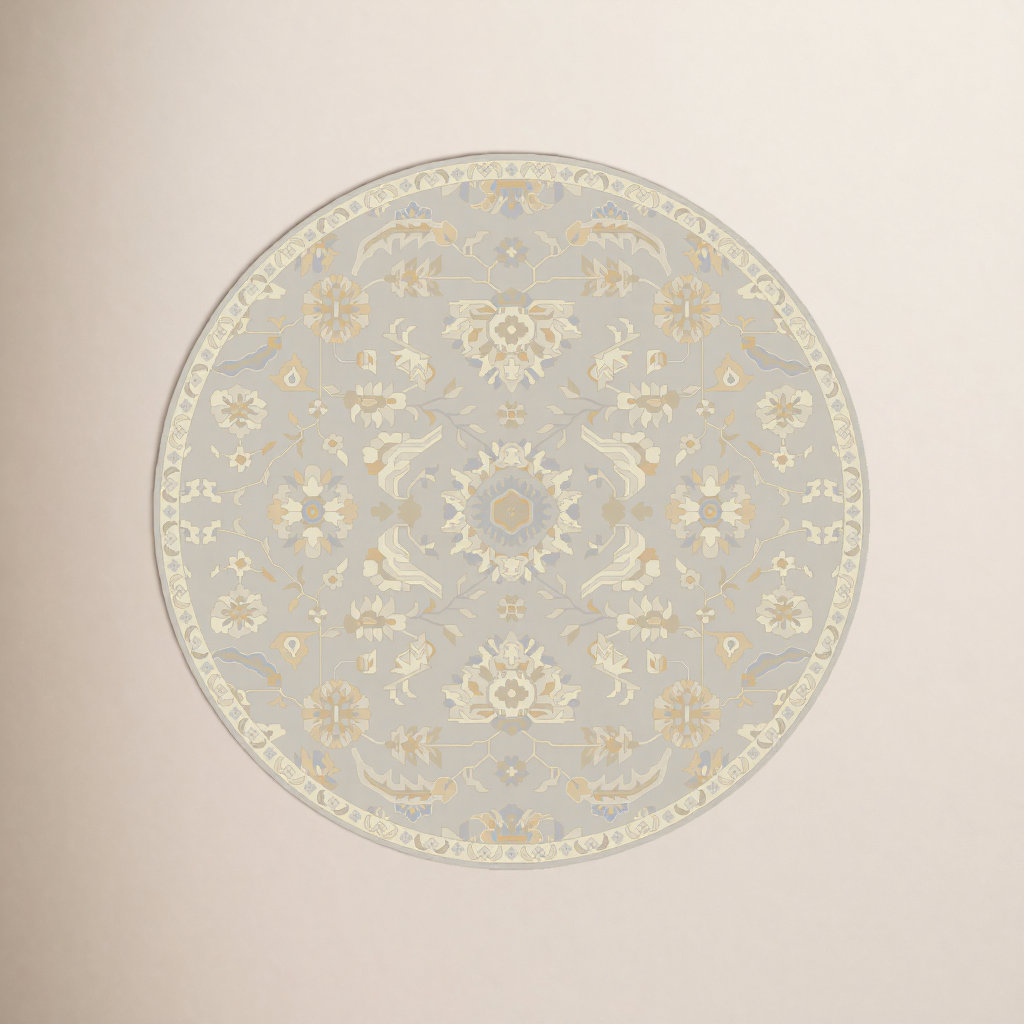 Arden Beige Hand-Tufted Wool Oriental Rug, Round 9'9"