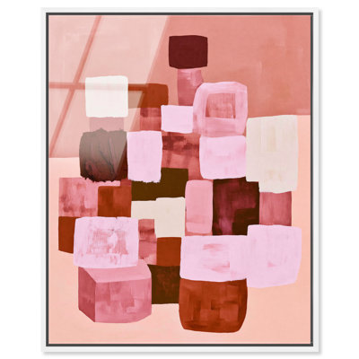 Pastel Squares Framed Acrylic Print Suki by