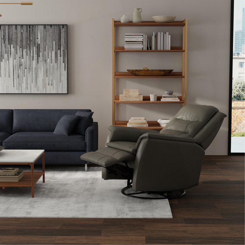 Global Home Swivel Glider Recliner With Manual Footrest