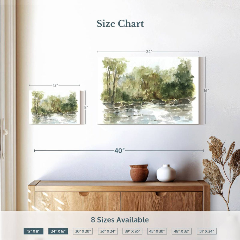 Avery Wooded Stream I, 16" H x 24" W