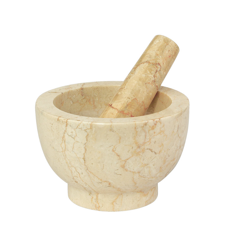 Cillo Champagne Mortar and Pestle Grinder, 4" H x 5.5" W x 2.31" D