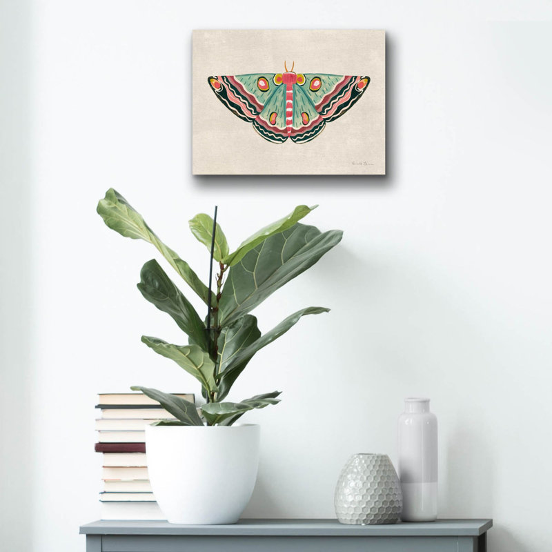 Art mural en verre Epic Art «Textured Moth 1 Bright» par Farida Zaman, 16 po x 12 po